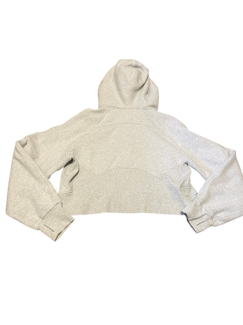 Lululemon Cropped Light Gray Hooded Pullover Scuba Sweater Size XS - Picture 2 of 4